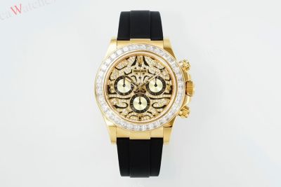 PPM Factory Rolex Daytona 40mm Cal.4130 Movement Diamond Bezel Rubber Band Watch